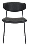 Set of Two Modern Minimalist Vintage Look Black Dining Chairs