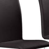 Set of Two Contempo Slim Brown Faux Leather and Stainless Dining Chairs