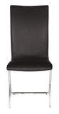 Set of Two Contempo Slim Brown Faux Leather and Stainless Dining Chairs