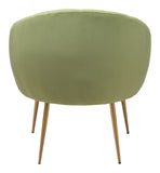 29" Green And Gold Velvet Tufted Club Chair