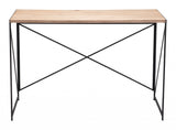 45" Natural and Black Solid Wood Writing Desk