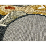 5' Charcoal Round Wool Hand Hooked Handmade Area Rug