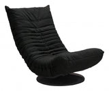 Relaxed Low Profile Black Swivel Chair