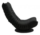 Relaxed Low Profile Black Swivel Chair