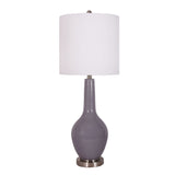 Set of 2 Gray Modern Glass Table Lamps
