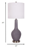 Set of 2 Gray Modern Glass Table Lamps
