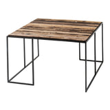 Set of Three Black and Rustic Natural Nesting Tables