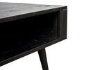 47" Black with Iron Coffee Table With Shelf