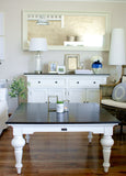 39" Classic White And Brown Manufactured Wood And Solid Wood Square Coffee Table
