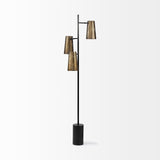 Gold and Black Metal Floor Lamp