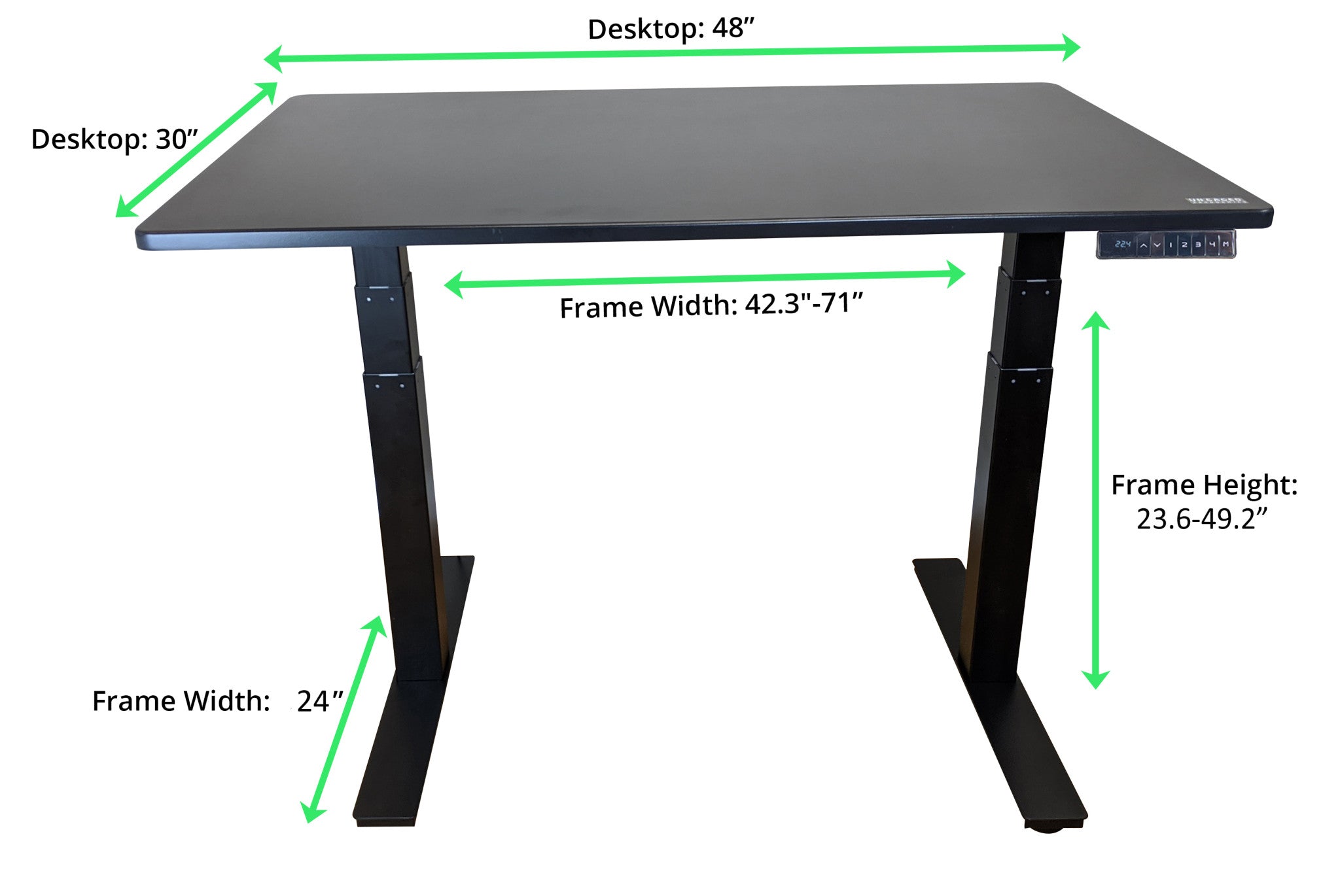 Premier 52" Black Dual Motor Electric Office Adjustable Standing Desk