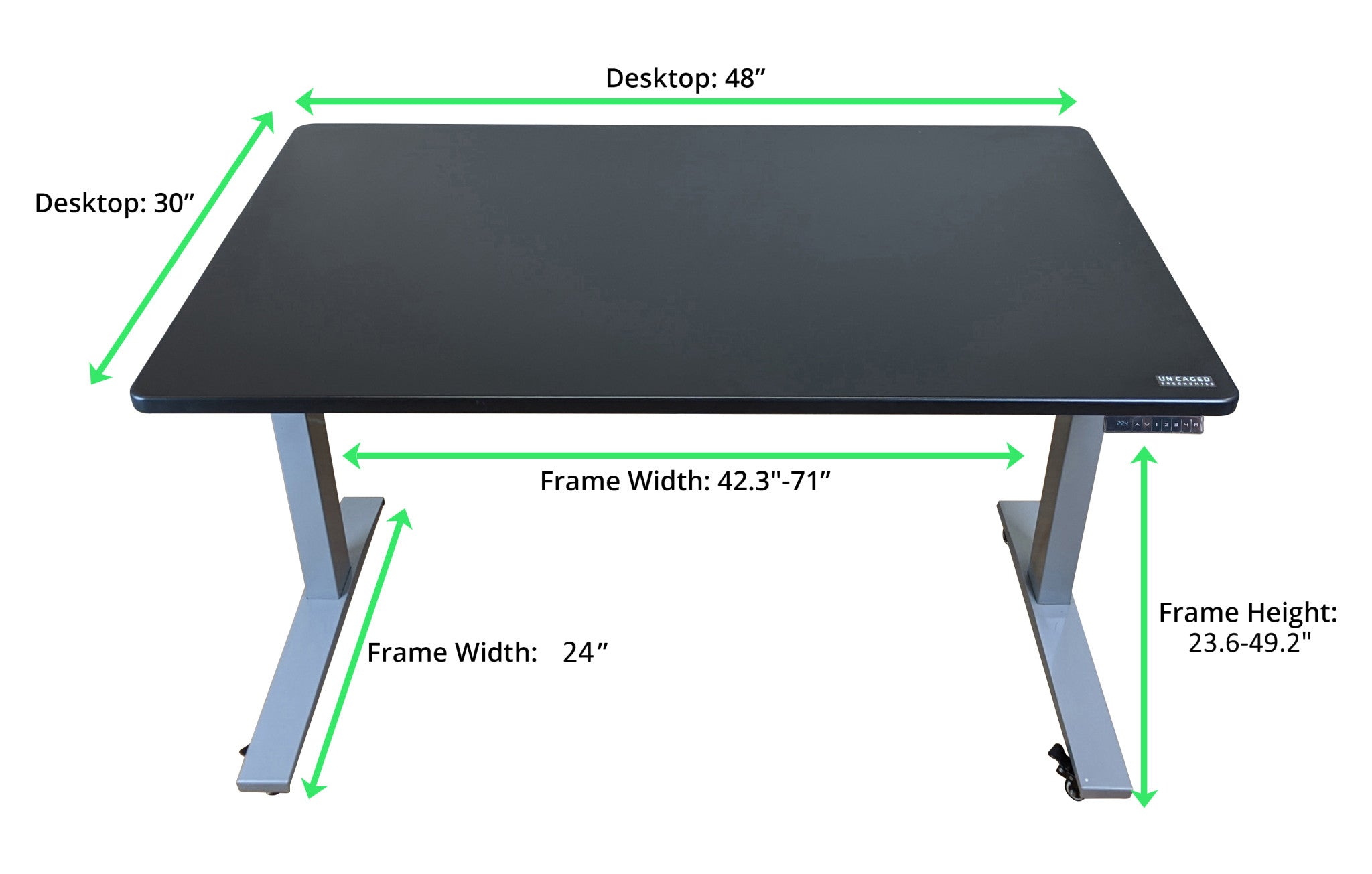 Premier 52" Silver Dual Motor Electric Office Adjustable Standing Desk