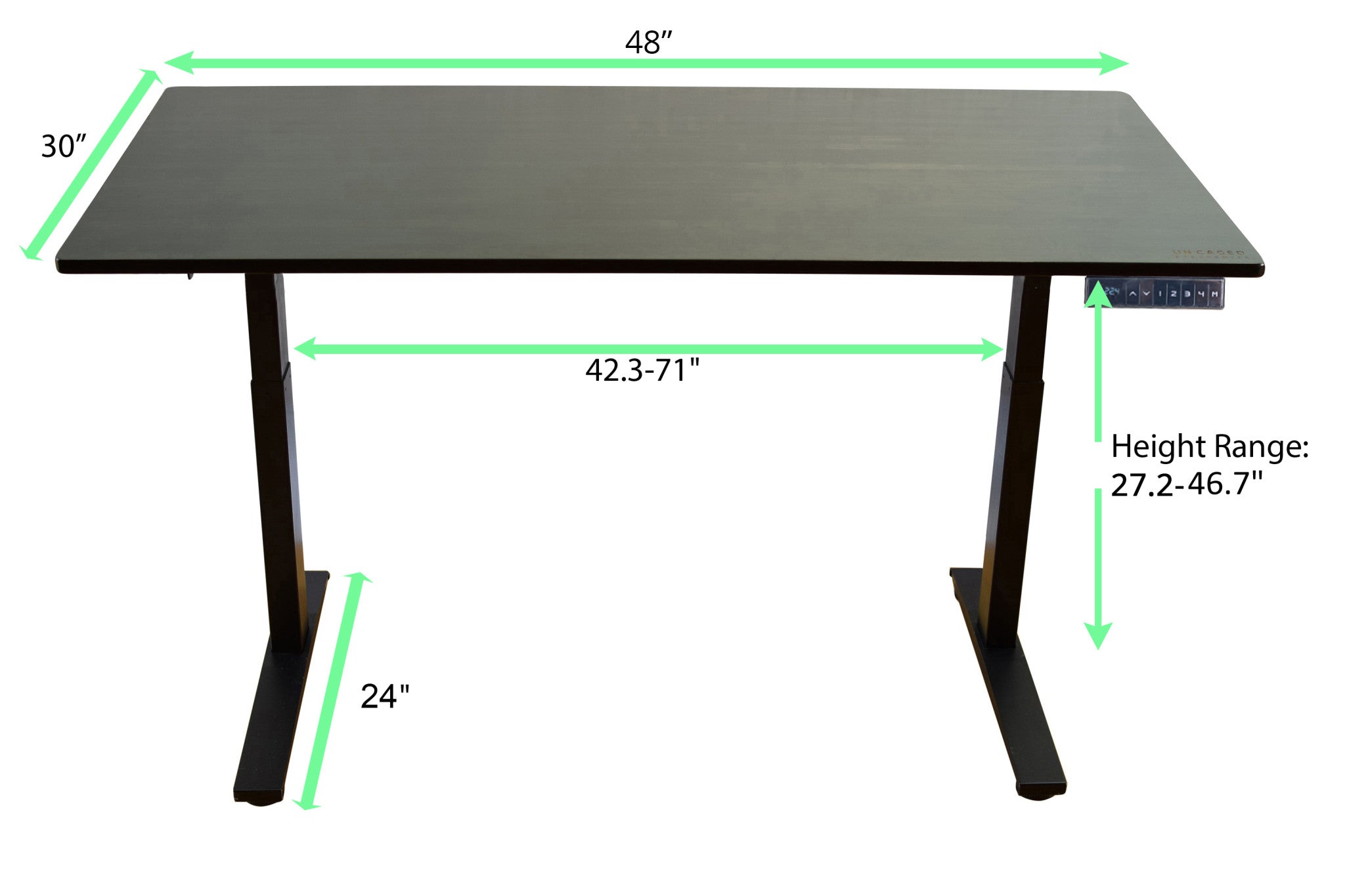 Black Bamboo Dual Motor Electric Office Adjustable Computer Desk