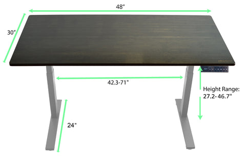 Gray Bamboo Dual Motor Electric Office Adjustable Computer Desk