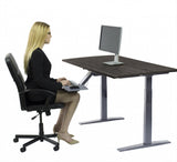 Gray Bamboo Dual Motor Electric Office Adjustable Computer Desk