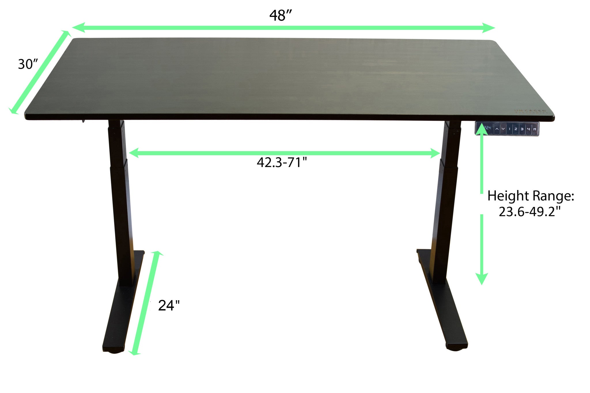 Black on Black Bamboo Dual Motor Electric Office Adjustable Computer Desk