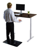 White and Black Bamboo Dual Motor Electric Office Adjustable Computer Desk