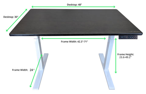 White and Black Bamboo Dual Motor Electric Office Adjustable Computer Desk