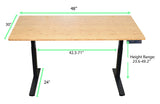 Black and Natural Bamboo 52" Dual Motor Electric Office Adjustable Computer Desk