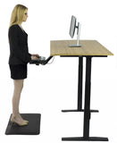 Black and Natural Bamboo 45" Dual Motor Electric Office Adjustable Computer Desk