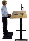 Black and Natural Bamboo 45" Dual Motor Electric Office Adjustable Computer Desk