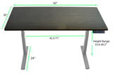 Gray and Black 52" Bamboo Dual Motor Electric Office Adjustable Computer Desk