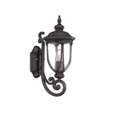 Black Cast Aluminum Glass Lantern Wall Light