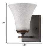 Bronze Wall Light with Tapered Glass Shade