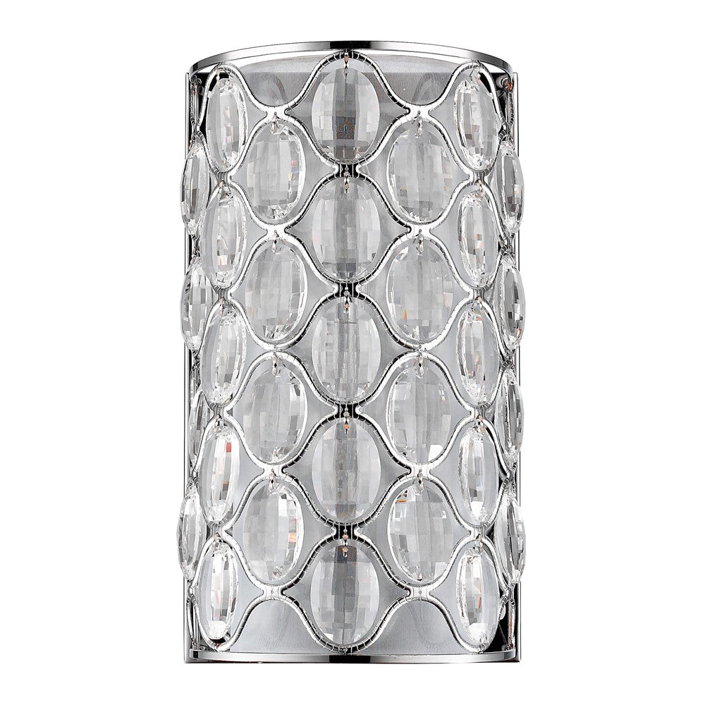 Isabella 1-Light Polished Nickel Sconce With Crystal Accents