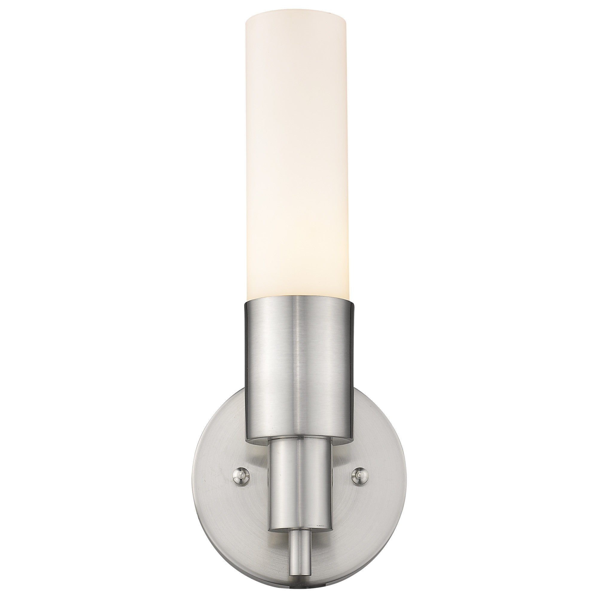 Silver Narrow Wall Light with Frosted Glass Shade