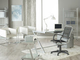 Contemporary Chrome and Frosted Glass Desk