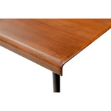 63" Brown Wood Dining Table with Black Steel Legs