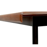 63" Brown Wood Dining Table with Black Steel Legs