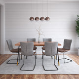 63" Brown Wood Dining Table with Black Steel Legs