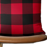 Red and Black Buffalo Plaid Throw Pillow Cover