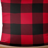 Red and Black Buffalo Plaid Throw Pillow Cover