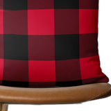 Red and Black Buffalo Plaid Throw Pillow Cover