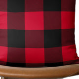 Red and Black Buffalo Plaid Throw Pillow Cover