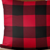 Red and Black Buffalo Plaid Throw Pillow Cover