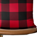 Red and Black Buffalo Plaid Throw Pillow Cover