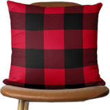 Red and Black Buffalo Plaid Throw Pillow Cover