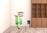 26" Green And White Novelty Scooter Open Cabinet with Two Shelves