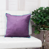 Purple and White Reversible Velvet Throw Pillow