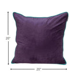 Purple and White Reversible Velvet Throw Pillow