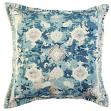 Blue White Abstract Artisanal Throw Pillow