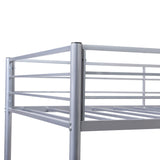 Silver Twin Over Full Size Metal Bunk Bed with Desk