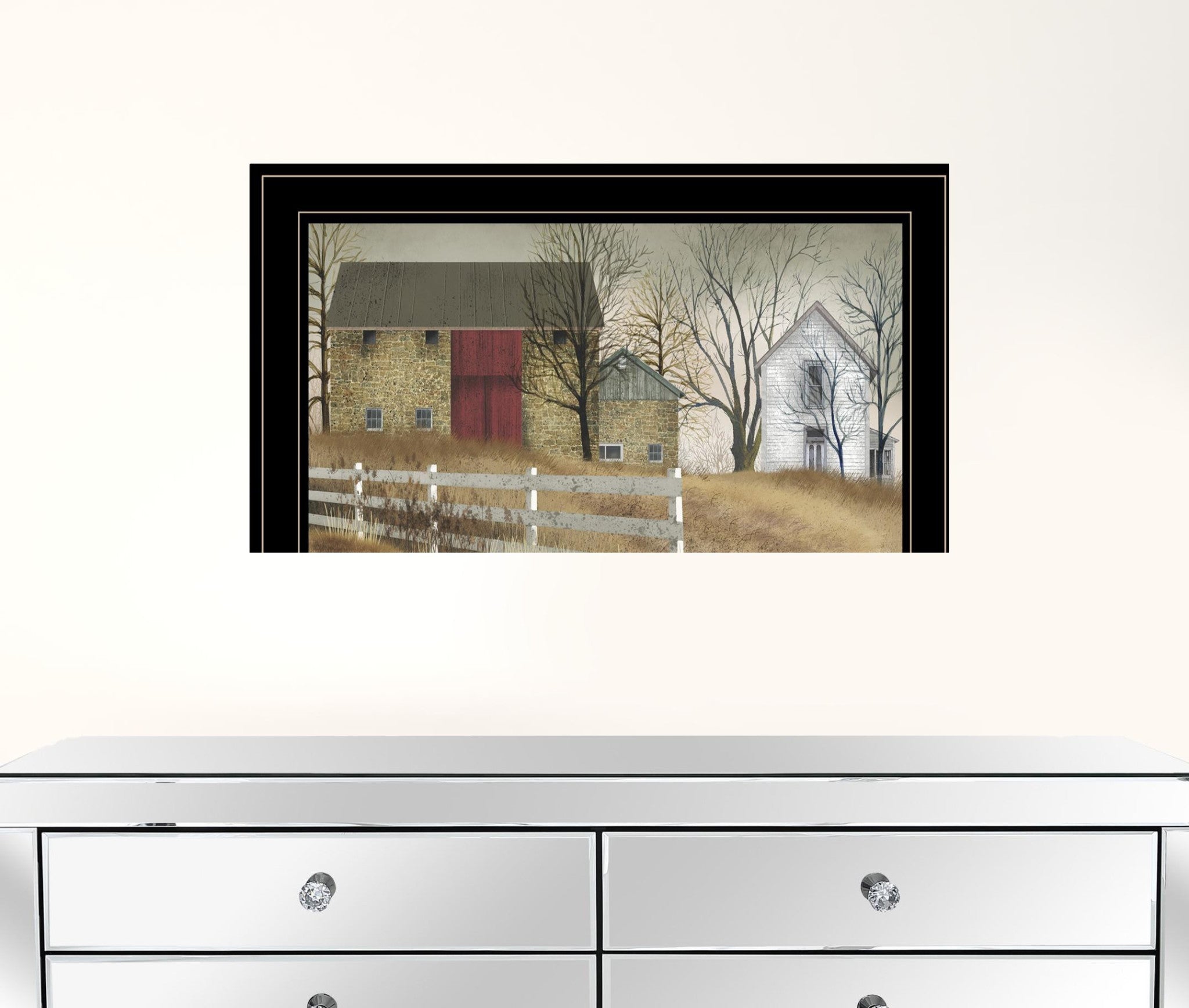 The Old Stone Barn 2 Black Framed Print Wall Art