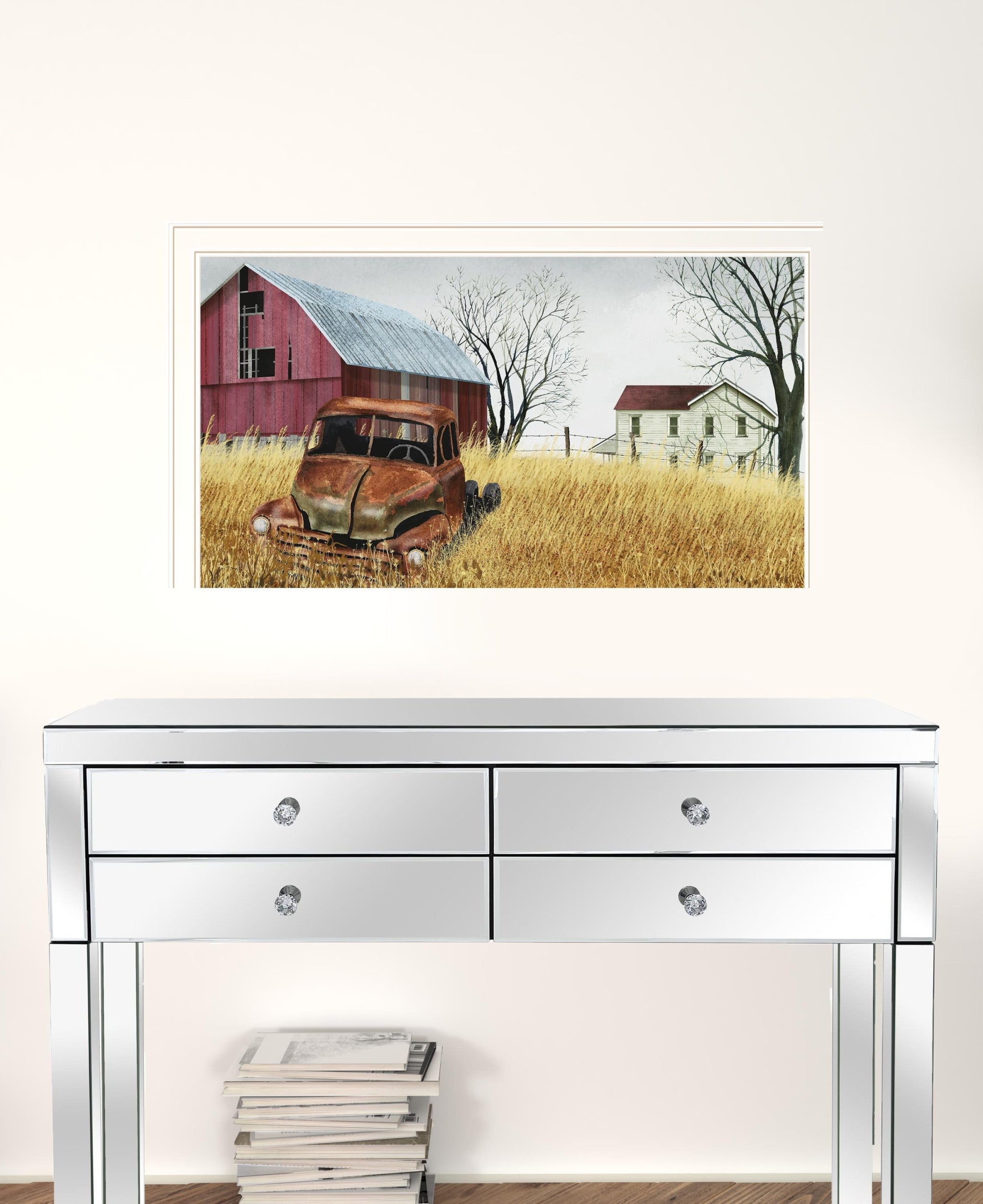 Granddads Old Truck 10 White Framed Print Wall Art