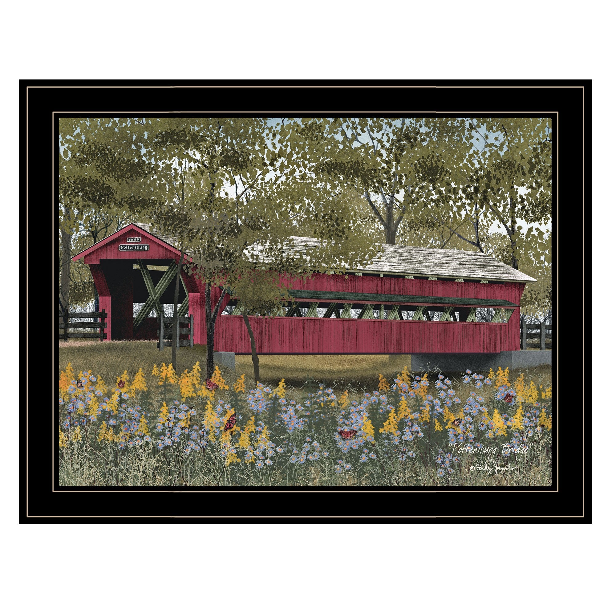 Pottersburg Bridge 5 Black Framed Print Wall Art