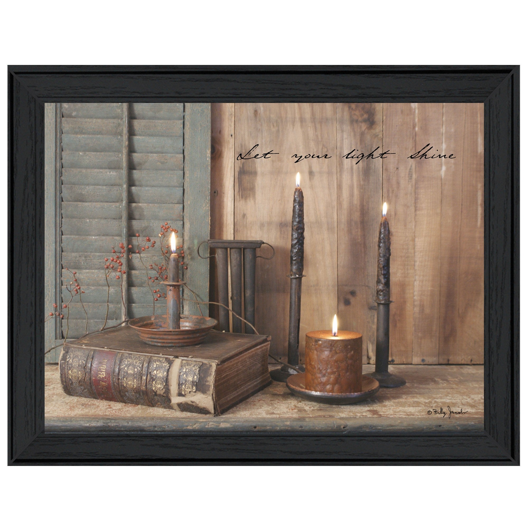 Let Your Light Shine 3 Black Framed Print Wall Art